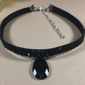 Black Crystal necklace, ballroom, dressy, party